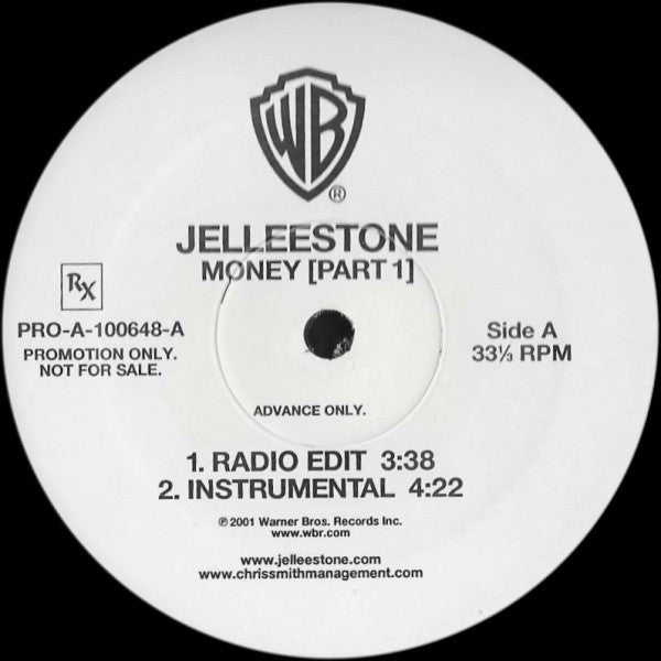 Jelleestone : Money (Part 1) (12", Promo, Bla)