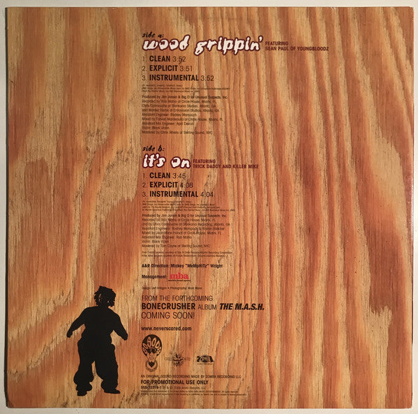 Bone Crusher (2) Featuring Sean Paul (2) : Wood Grippin' (12", Promo)