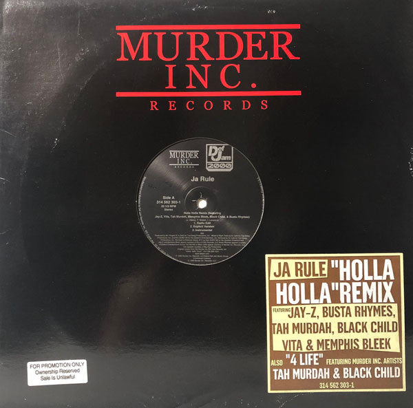 Ja Rule : Holla Holla Remix / 4 Life (12", M/Print, Promo)