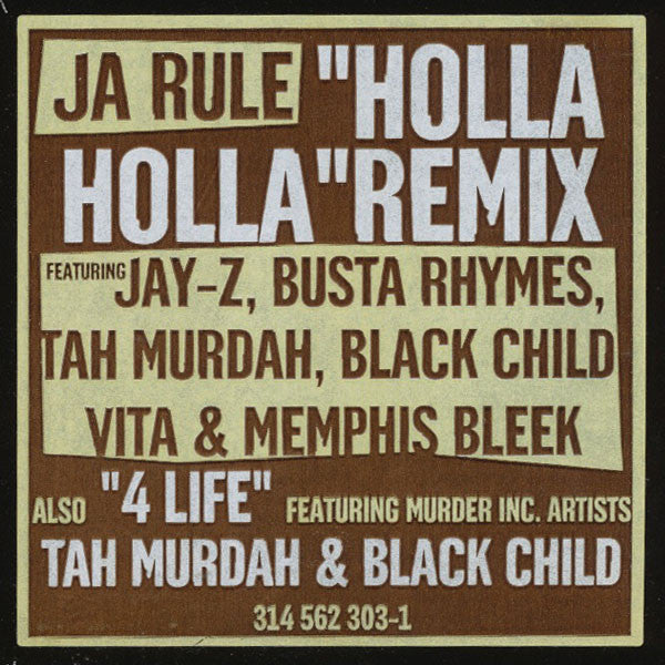 Ja Rule : Holla Holla Remix / 4 Life (12", M/Print, Promo)
