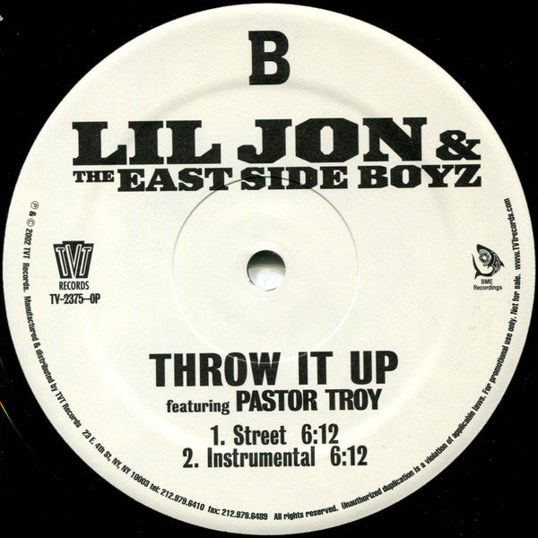 Lil' Jon & The East Side Boyz Feat. Trick Daddy, Fat Joe & Oobie : Play No Games (12", Promo)