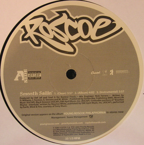 Roscoe : Smooth Sailin' (12", Single)