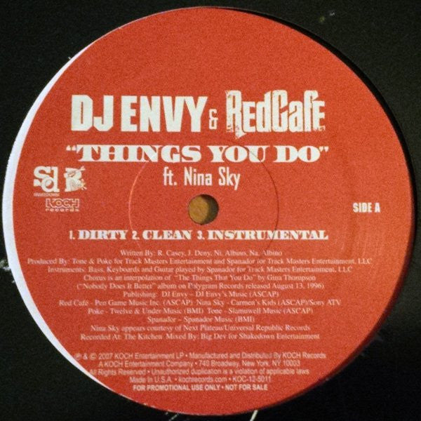 DJ Envy & Red Cafe : Things You Do / Dolla Bill (12", Single, Promo)