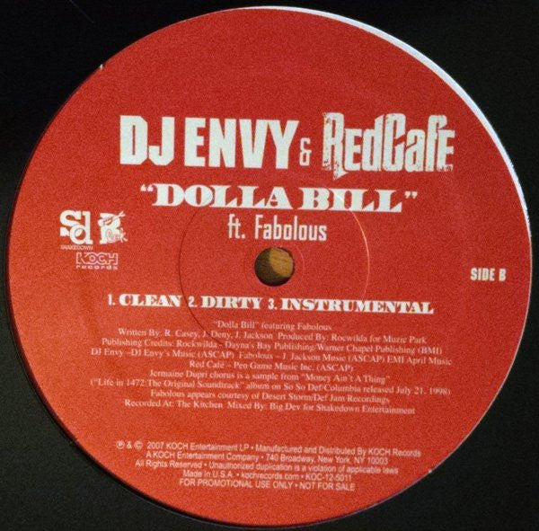 DJ Envy & Red Cafe : Things You Do / Dolla Bill (12", Single, Promo)