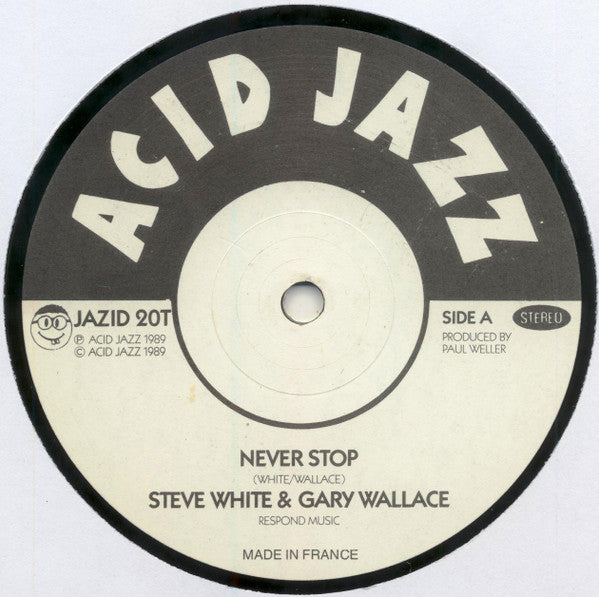 Steve White (3) & Gary Wallis : Never Stop (12")