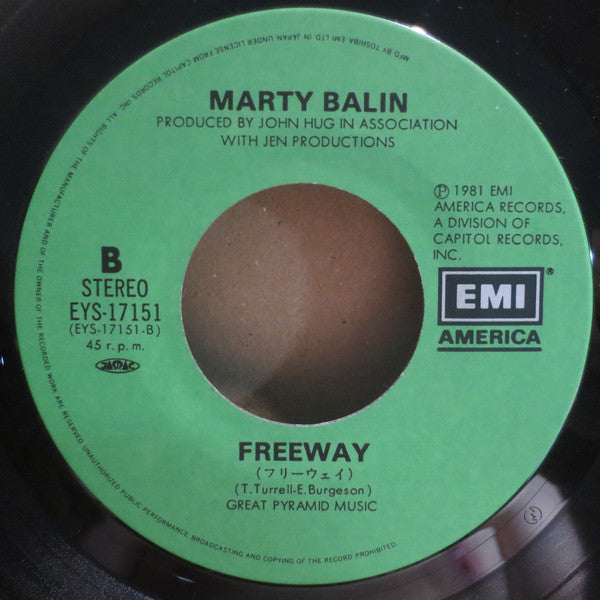 Marty Balin : Hearts ＝ ハート悲しく (7", Single)