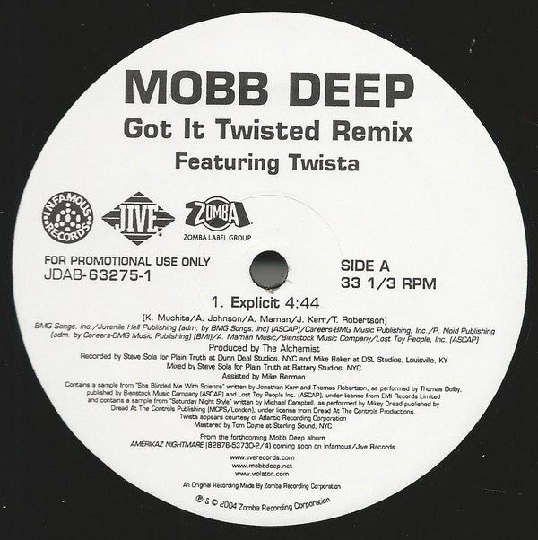 Mobb Deep Featuring Twista : Got It Twisted Remix (12", Single, Promo)