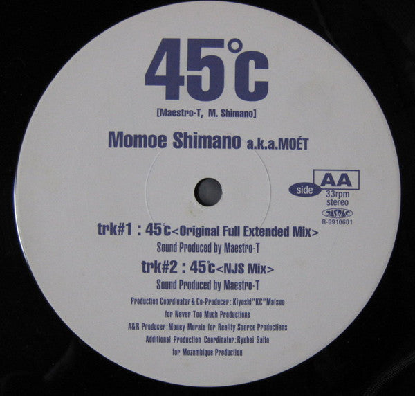 Momoe Shimano a.k.a. Moét : 45°c (12", Promo)