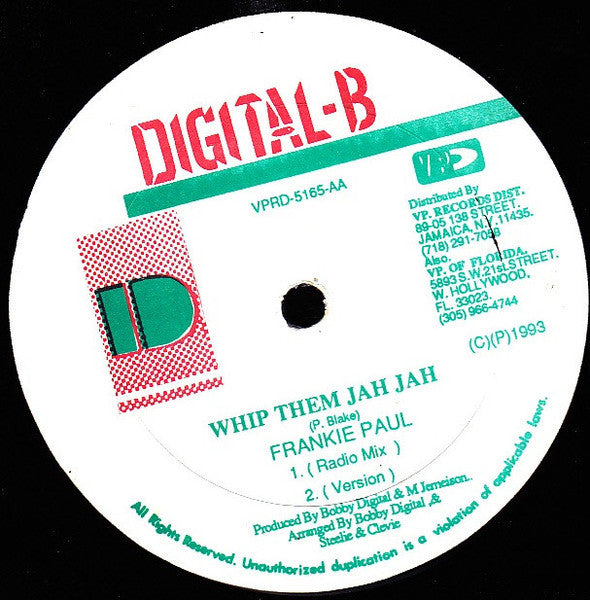 Daddy Screw / Frankie Paul : Love You Till Me Fool / Whip Them Jah Jah  (12")
