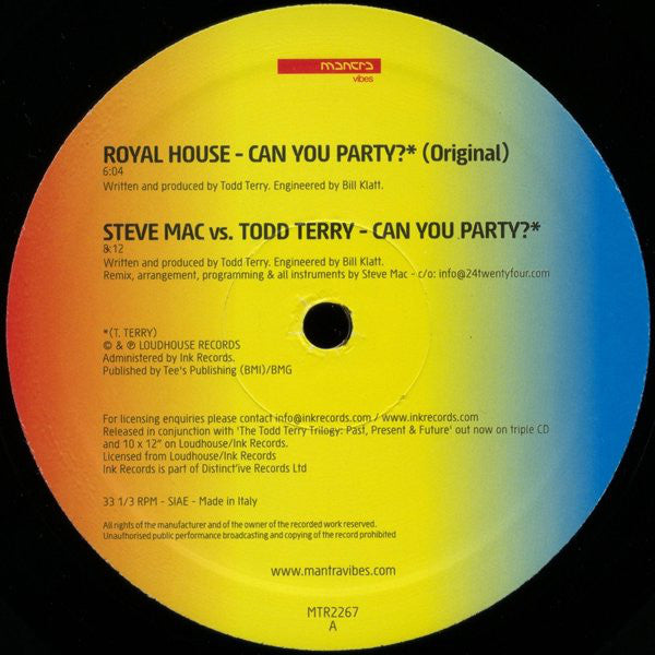 Royal House : Can You Party? (12")