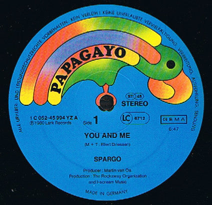 Spargo : You And Me (12", Maxi)