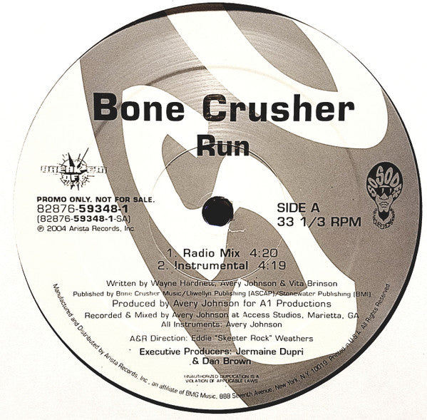 Bone Crusher (2) : Run (12", Promo)