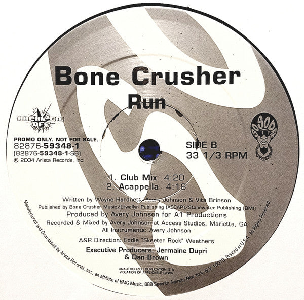Bone Crusher (2) : Run (12", Promo)