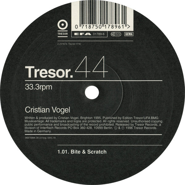 Cristian Vogel : Bite & Scratch (12")