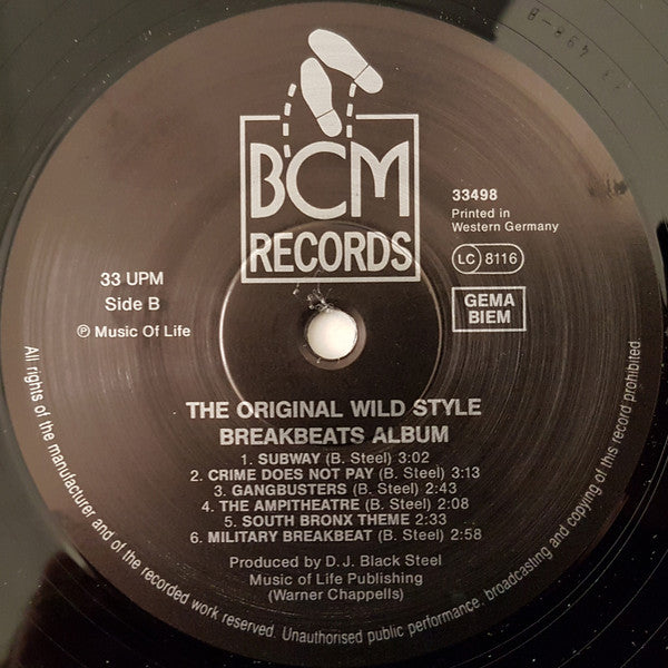 DJ Black Steel : The Original Wildstyle Breakbeats Album (LP, Album)