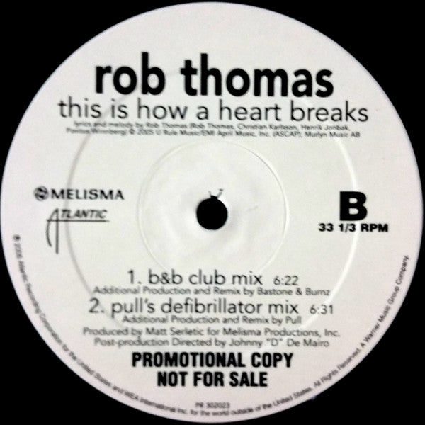 Rob Thomas : This Is How A Heart Breaks (2x12", Promo)