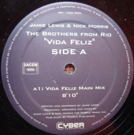 The Brothers From Rio : Vida Feliz (12")