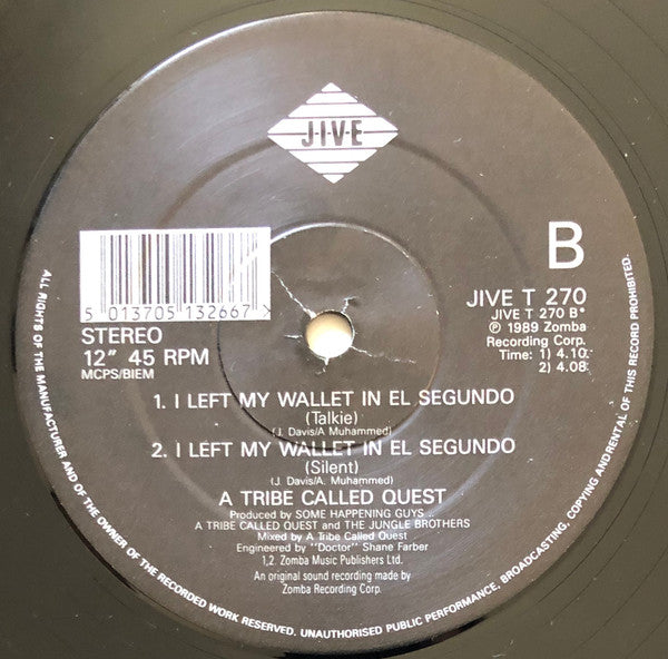 A Tribe Called Quest : I Left My Wallet In El Segundo (Norman Cook Remix) (12")