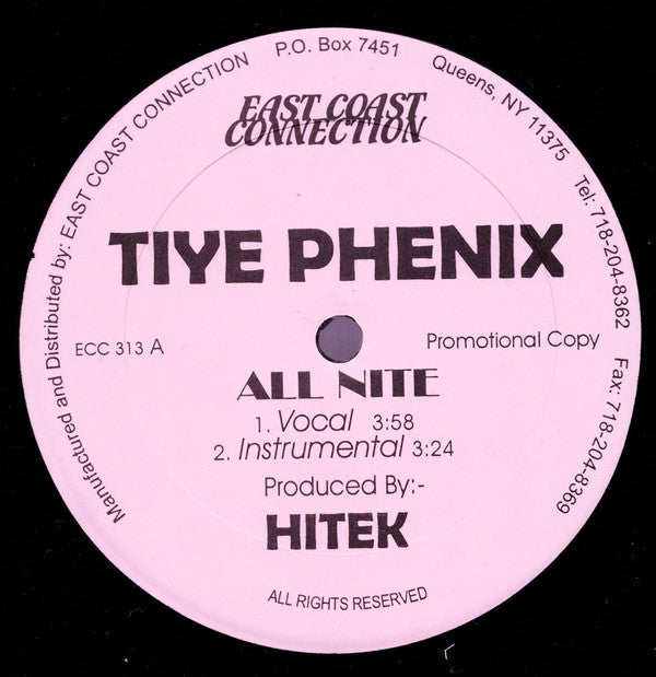 Tiye Phoenix : All Nite / Tiye  (12", Promo)