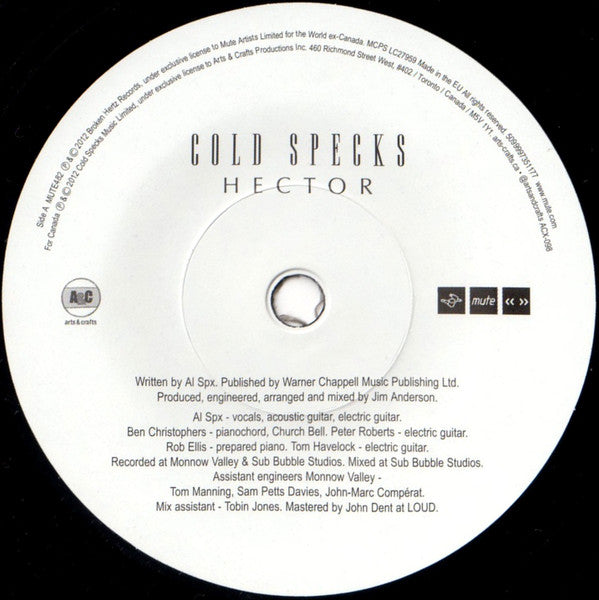 Cold Specks : Hector / Post-Operative #8 (7", Single)