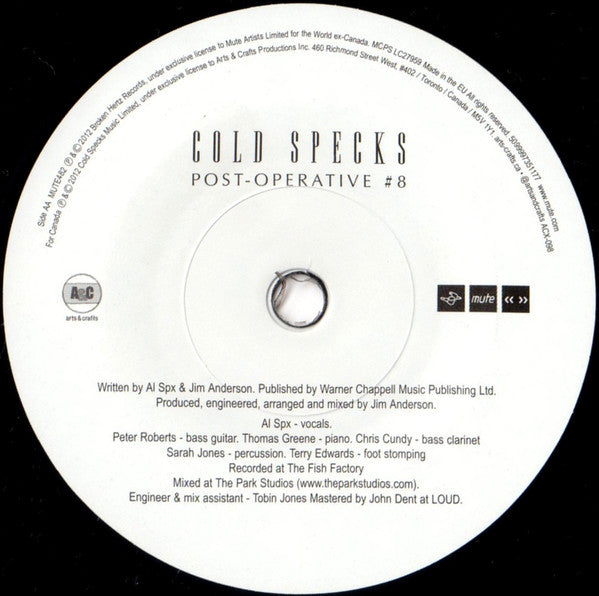 Cold Specks : Hector / Post-Operative #8 (7", Single)