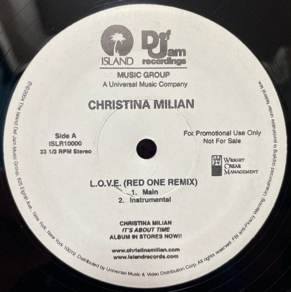 Christina Milian : L.O.V.E. (Red One Remix) (12", Promo)