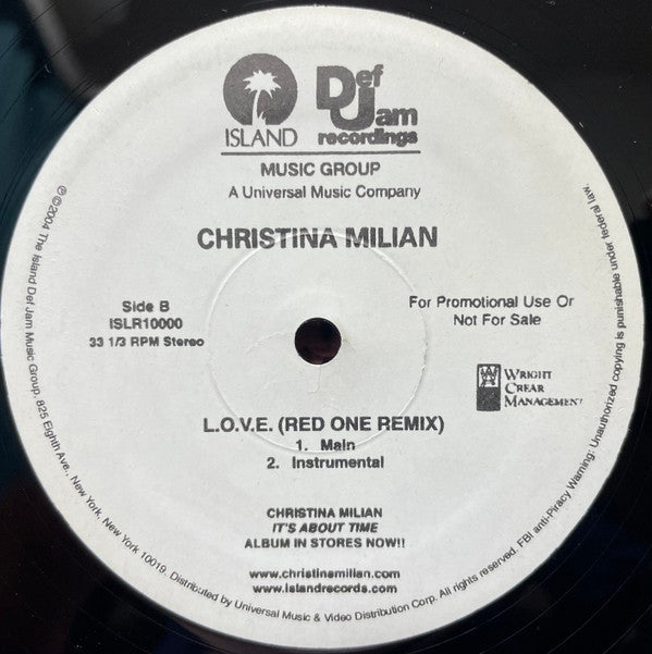 Christina Milian : L.O.V.E. (Red One Remix) (12", Promo)