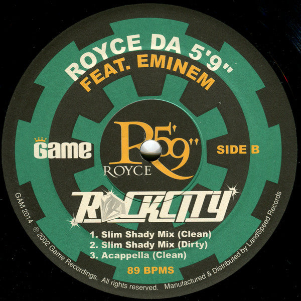 Royce Da 5'9" Featuring Eminem : Rock City (12")