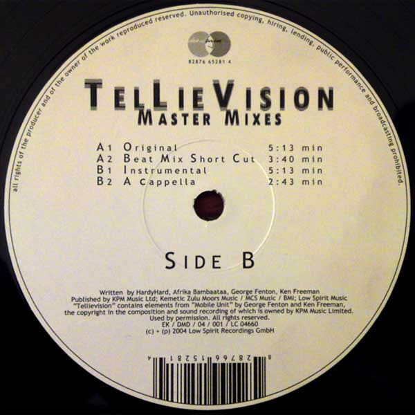 Sirius B Feat Hardy Hard And Afrika Bambaataa : TelLieVision (Master Mixes) (12")