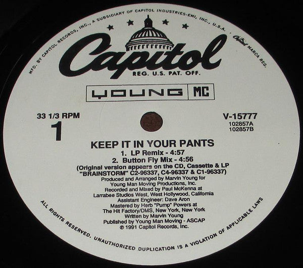 Young MC : Keep It In Your Pants (12", Single)