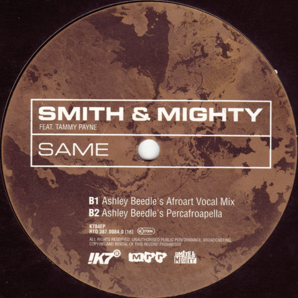 Smith & Mighty Feat. Tammy Payne : Same (12", EP)