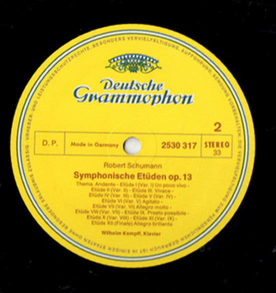 Robert Schumann - Wilhelm Kempff : Kreisleriana Op. 16 • Symphonische Etüden Op. 13 (LP)