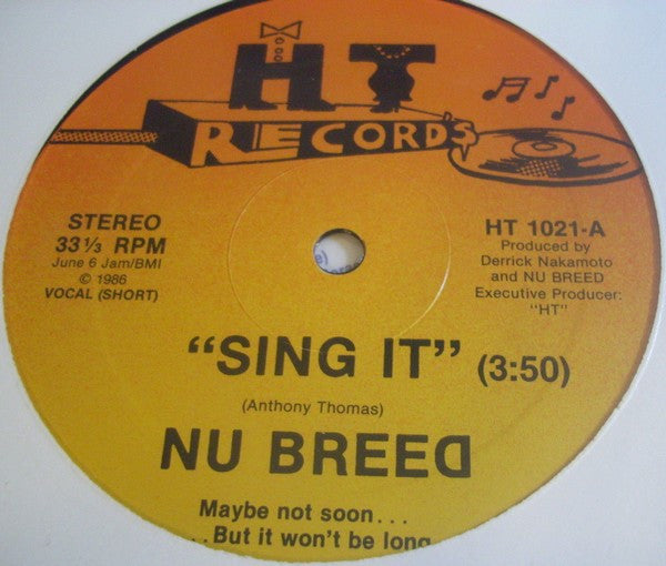 Nu Breed (4) : Sing It (12")