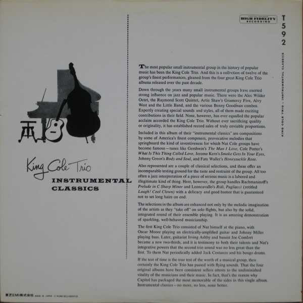 The Nat King Cole Trio : Instrumental Classics (LP, Comp, Mono, RE)