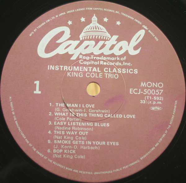 The Nat King Cole Trio : Instrumental Classics (LP, Comp, Mono, RE)