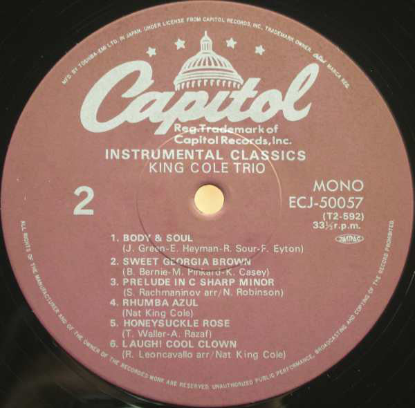 The Nat King Cole Trio : Instrumental Classics (LP, Comp, Mono, RE)