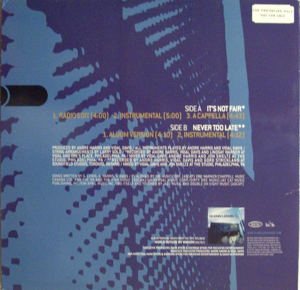 Glenn Lewis : It's Not Fair (12")