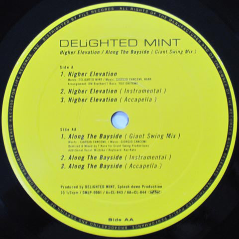 Delighted Mint : Higher Elevation / Along The Bayside (Giant Swang Mix) (12")