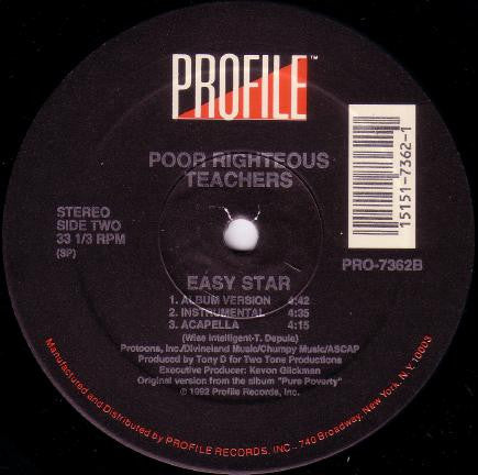 Poor Righteous Teachers : Easy Star (12")