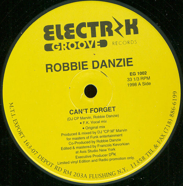 Robbie Danzie : Can't Forget / Don't Let Go (12", Promo)
