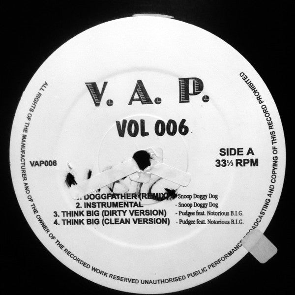 Various : V.A.P. VOL 006 (12", Unofficial)