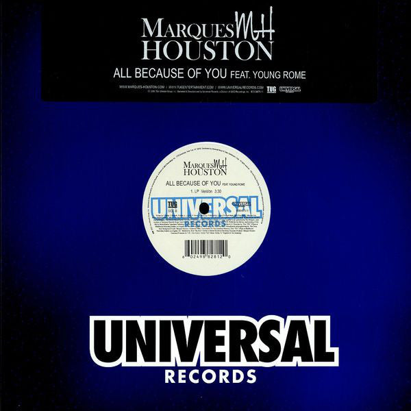Marques Houston Feat. Young Rome : All Because Of You (12")