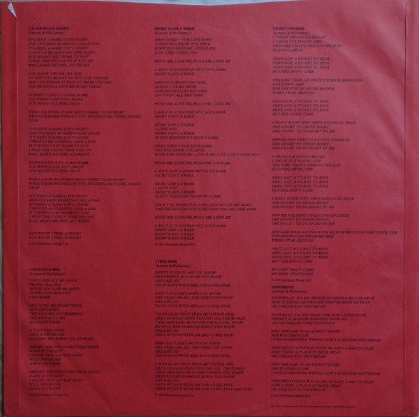 The Beatles : 1962-1966 (2xLP, Comp, Tos)