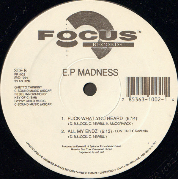 E.P Madness : Tribal Madness (12")