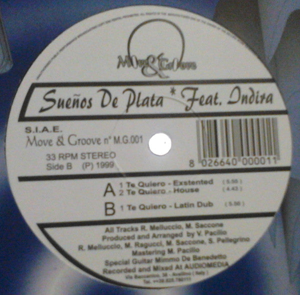 Suenos De Plata Featuring  Indira (5) : Te Quiero  (12", Maxi)