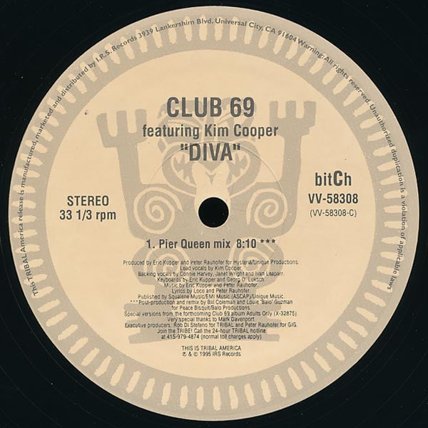 Club 69 Featuring Kim Cooper : Diva (2x12")
