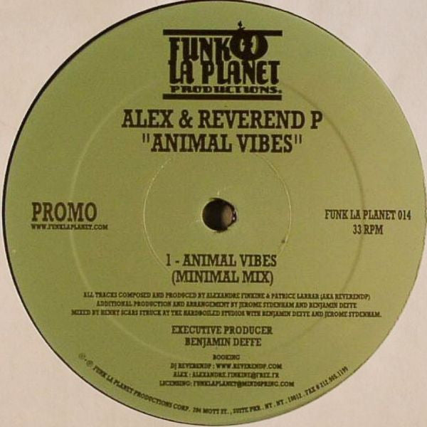 Alex Finkin & Reverend P : Animal Vibes (12", Promo)