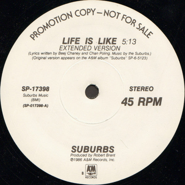 The Suburbs : Life Is Like (12", Promo)