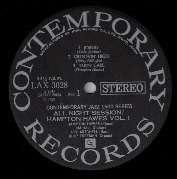Hampton Hawes Quartet : All Night Session, Vol. 1 (LP, Album, Ltd, RE)