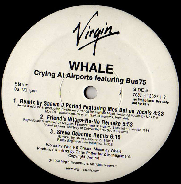 Whale Featuring Bus75 : Four Big Speakers / Crying At Airports (12", Promo)
